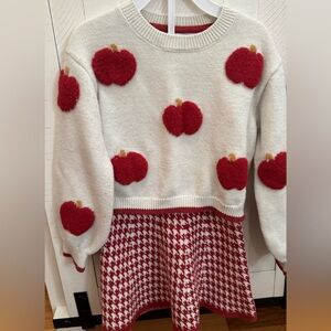 Cupcakes and Cashmere Apple Sweater and matching skirt - size 3T